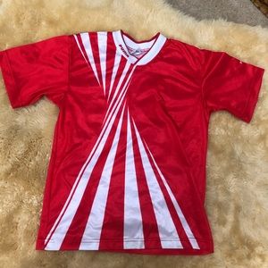 Vintage Red white PUMA soccer football jersey shirt top sport fan UEFA world cup